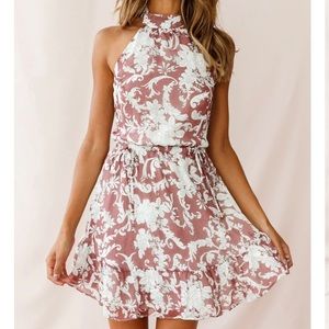 HALTER NECK TIE BACK DRESS